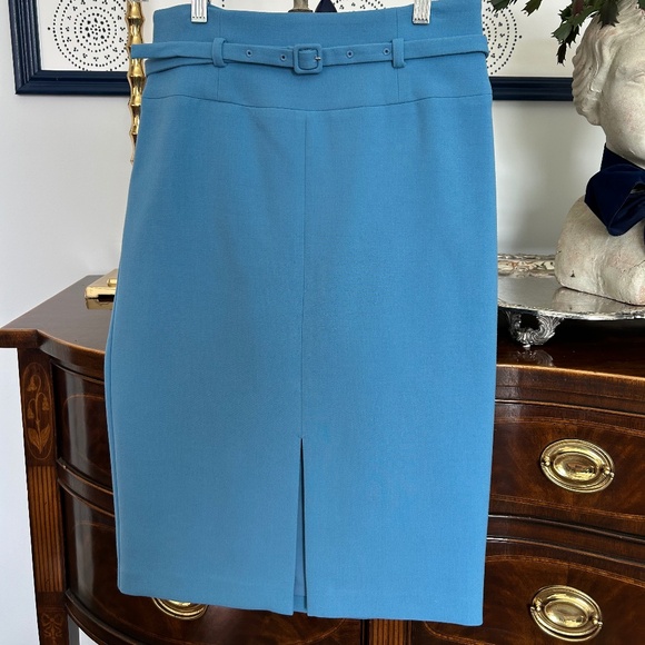 Ann Taylor Dresses & Skirts - Ann Taylor Blue Straight Belted Skirt, Size 2